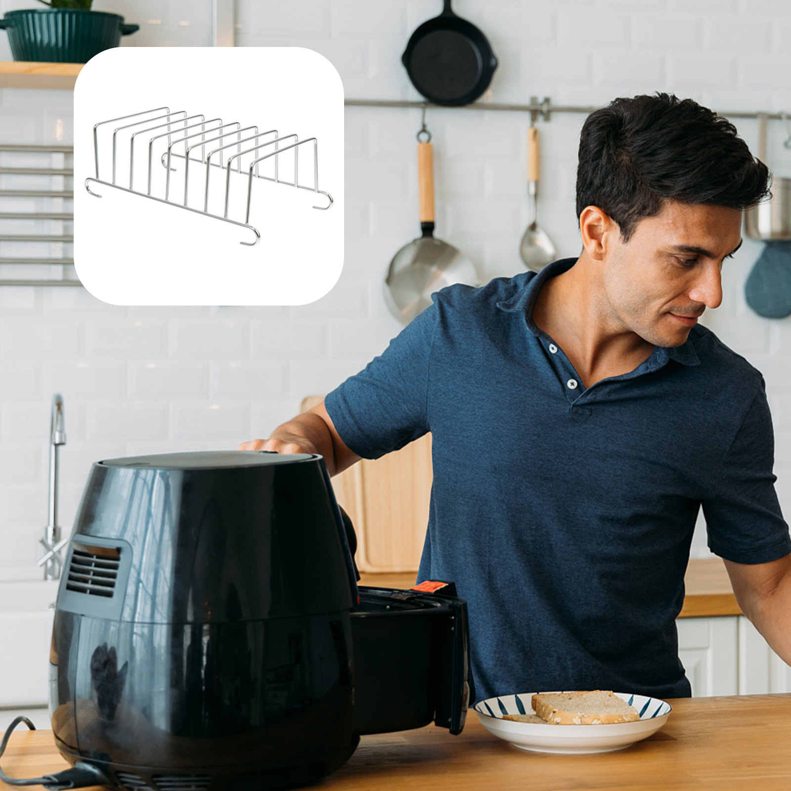 Air Fryer Accessories - 2 pièces, grilles en acier inoxydable