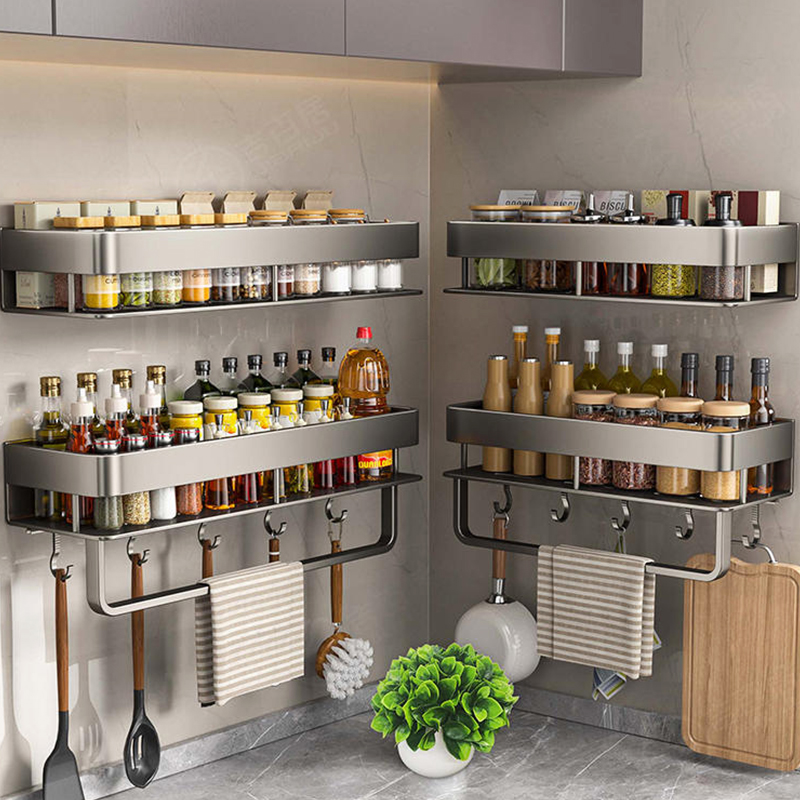 Kitchen Gadgets Storage Ideas - Étagère de cuisine en aluminium, support
