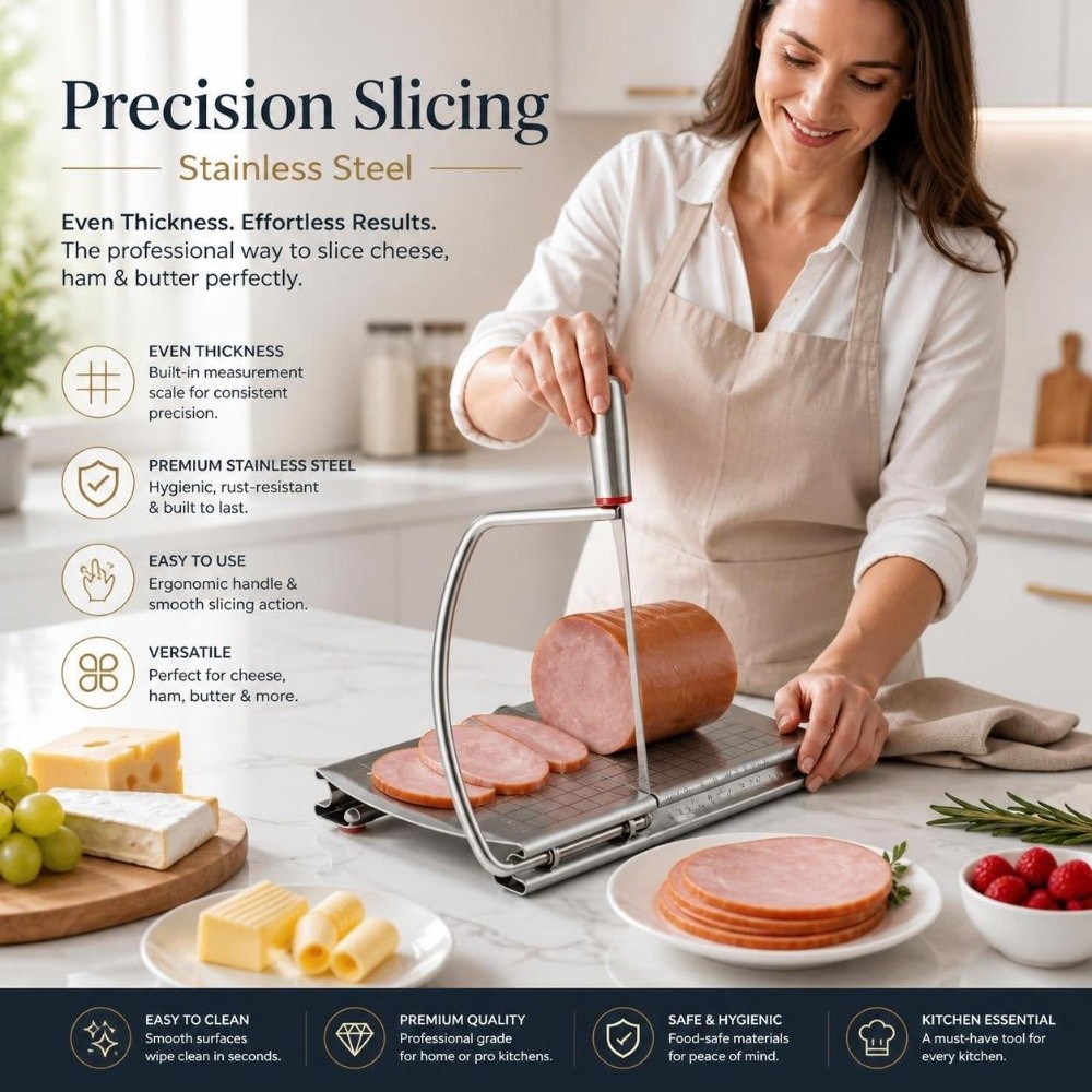 Kitchen Gadgets Wirecutter - Coupe-fromage en acier inoxydable réglable avec
