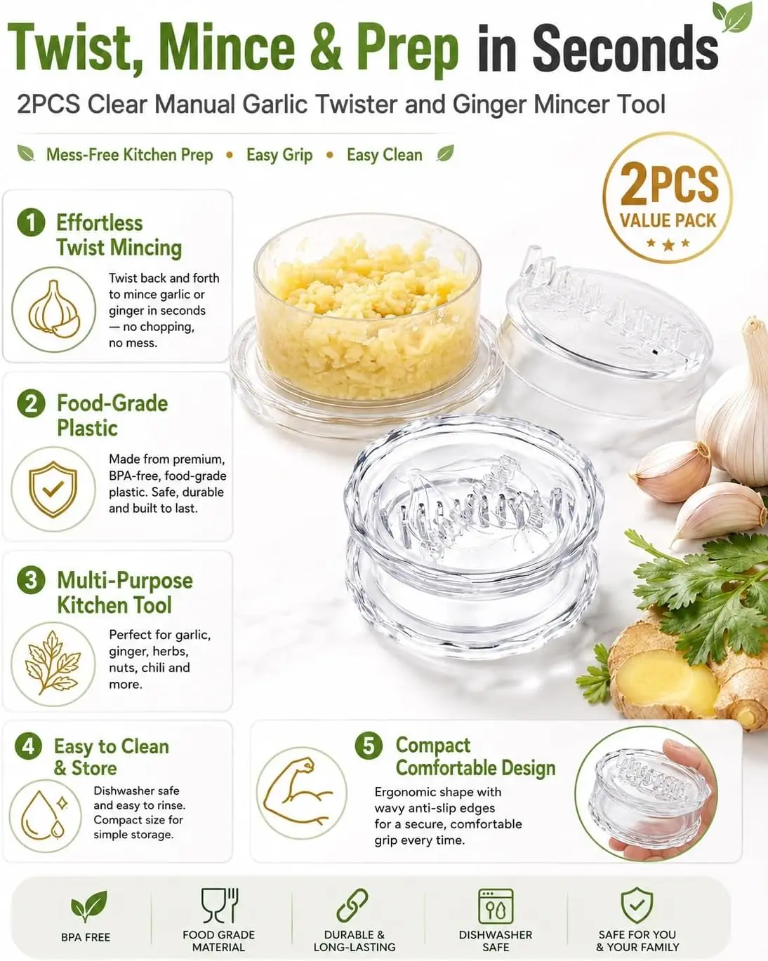 2 pièces d'outils manuels tran - Manual Garlic Press avis et prix